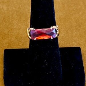 Modern Garnet and Vermeil Ring
